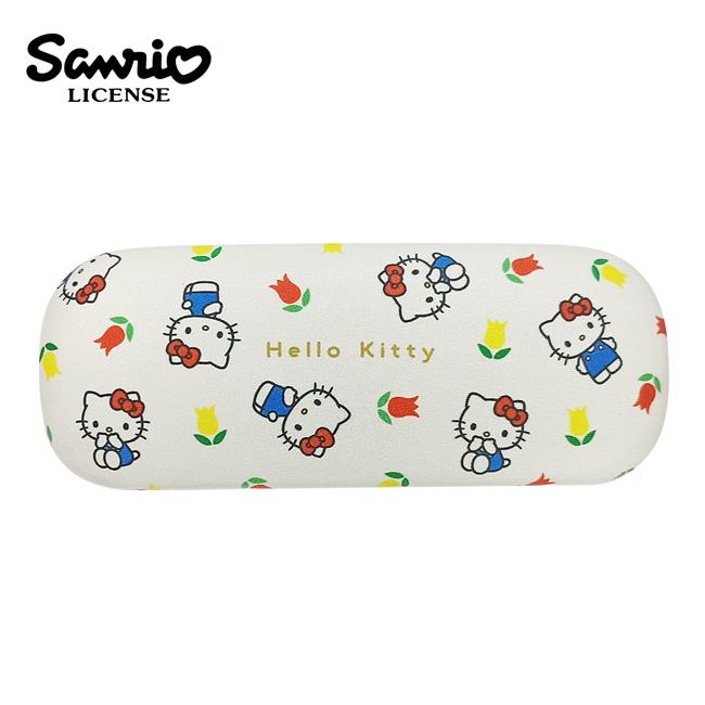 凱蒂貓 硬殼 眼鏡盒 附拭鏡布 眼鏡收納盒 Hello Kitty 三麗鷗 Sanrio