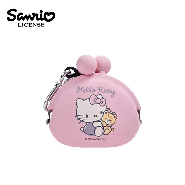 凱蒂貓 矽膠 口金零錢包 迷你零錢包 珠扣包 零錢包 口金包 Hello Kitty 三麗鷗 - 粉色款