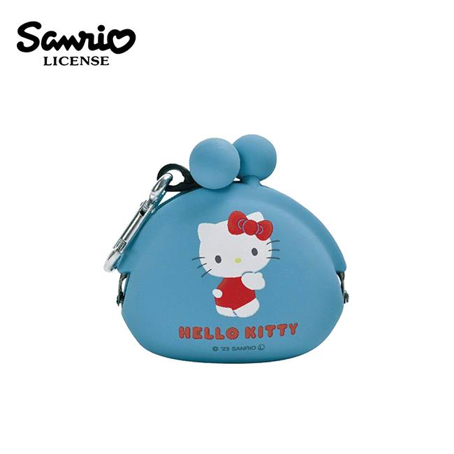 凱蒂貓 矽膠 口金零錢包 迷你零錢包 珠扣包 零錢包 口金包 Hello Kitty 三麗鷗 - 藍色款