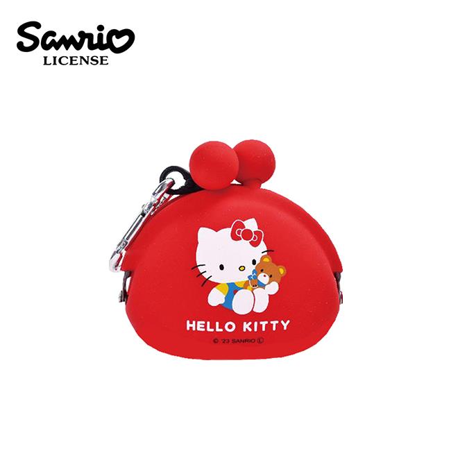 凱蒂貓 矽膠 口金零錢包 迷你零錢包 珠扣包 零錢包 口金包 Hello Kitty 三麗鷗 - 紅色款