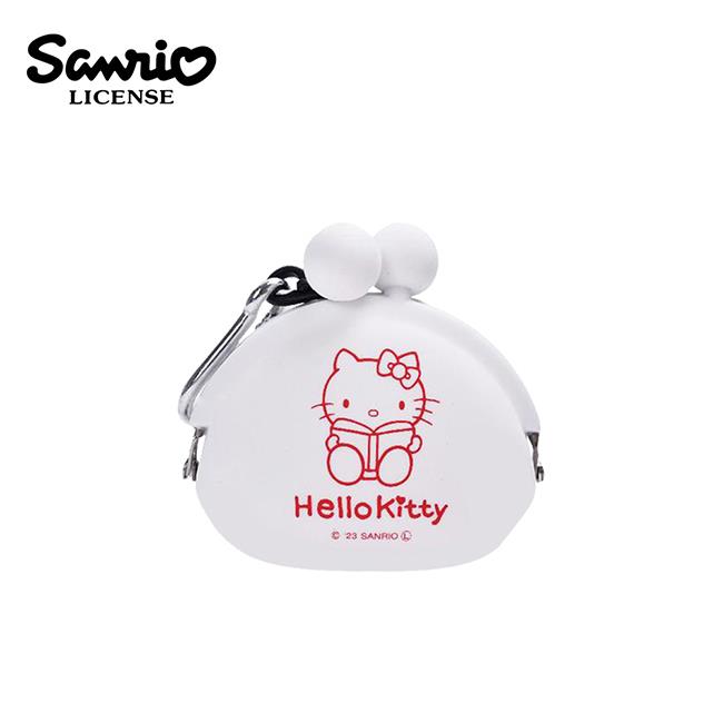 凱蒂貓 矽膠 口金零錢包 迷你零錢包 珠扣包 零錢包 口金包 Hello Kitty 三麗鷗 - 白色款
