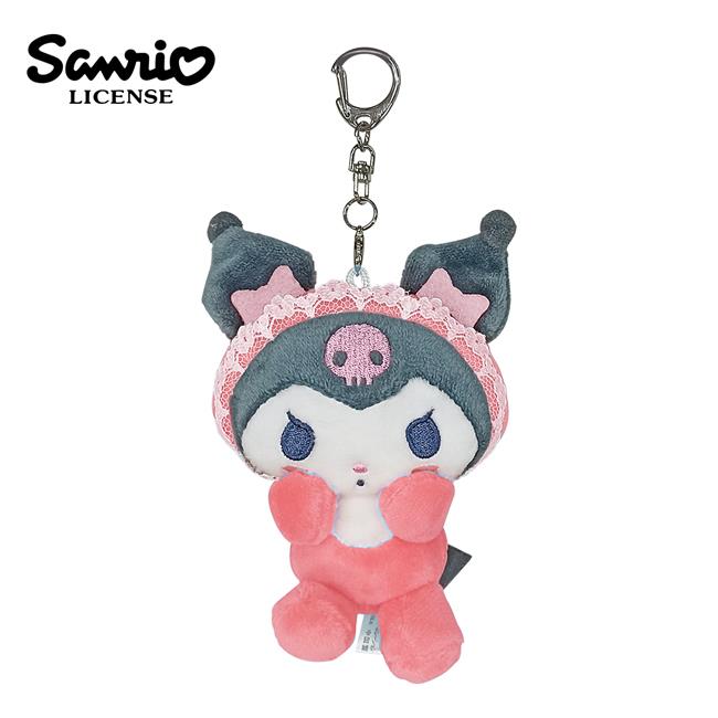 酷洛米 玩偶吊飾 鑰匙圈 吊飾 娃娃 絨毛玩偶 庫洛米 Kuromi 三麗鷗 Sanrio - 粉色款