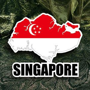 【國旗商品創意館】新加坡國旗地圖抗ＵＶ、防水貼紙／Singarpore／世界多國款可選購