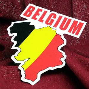 【國旗商品創意館】比利時國旗地圖抗ＵＶ、防水貼紙／Belgium／世界多國款可選購