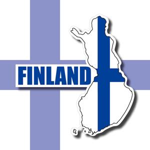 【國旗商品創意館】芬蘭國旗地圖抗ＵＶ、防水貼紙／Finland／世界多國款可選購