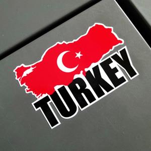 【國旗商品創意館】土耳其國旗地圖抗ＵＶ、防水貼紙／Turkey／世界多國款可選購