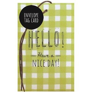 日本【LABCLIP】Envelope tag card系列萬用小卡－彩卡－綠色HELLO