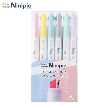 【Sun－Star Ninipie】日本針頭/寬頭螢光筆6色入 學生辦公文具