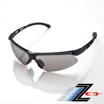 視鼎Z－POLS 舒適運動型系列 質感亮黑框搭配水銀鏡面 PC－UV400防爆鏡片運動眼鏡