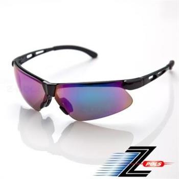 視鼎Z－POLS 舒適運動型系列 質感亮黑框搭配七彩鏡面 PC－UV400防爆鏡片運動眼鏡！新上市