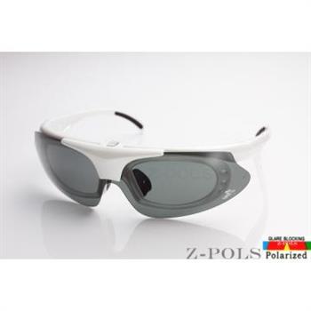 【Z－POLS全新設計新款 】強化型質感白 保麗來偏光 可配度數頂級運動太陽眼鏡，原裝上市!