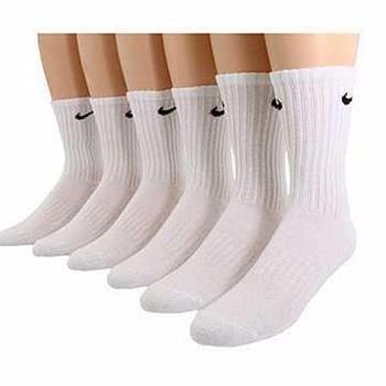 Nike 學生運動款白色中統襪子6入組