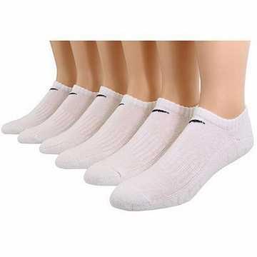Nike 學生無外秀白色運動短襪6入組 - M