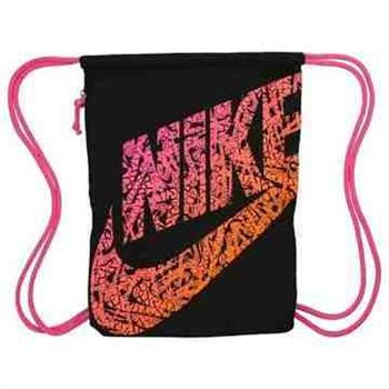【Nike】迷彩Logo標誌抽繩小背包－黑色【預購】