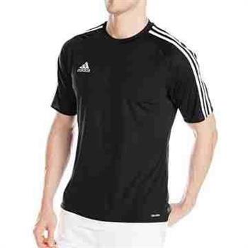 【Adidas】男時尚三條紋橫跨肩膀短袖ㄒ恤－黑色