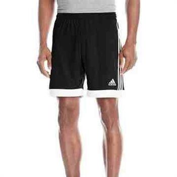【Adidas】男時尚Tasigo休閒齊膝短褲－黑白色
