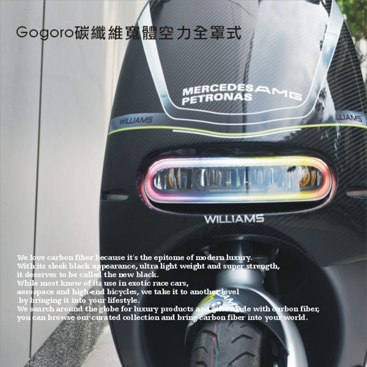 《潮酷文創》GOGORO碳纖維寬體空力全罩式面板 空力套件