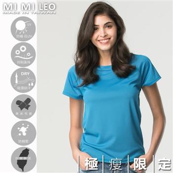 MI MI LEO台灣製多功能防曬除臭機能服－極瘦版－孔雀藍S