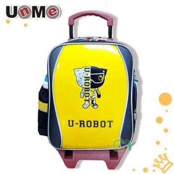 【UnMe機器人】可拆折疊式後背拉桿書包／黃色