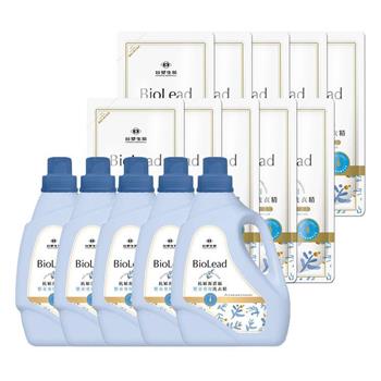 《台塑生醫》BioLead抗敏原濃縮洗衣精超值組 嬰幼兒衣物專用（5瓶＋10包）