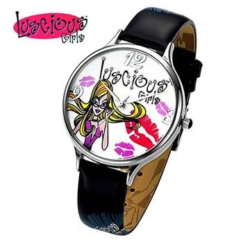 Luscious Girls浪漫少女 時尚耀動華麗個性風鑽錶（LG003D黑）