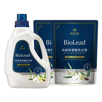 《台塑生醫》BioLead抗敏原濃縮洗衣精（1瓶＋2包）