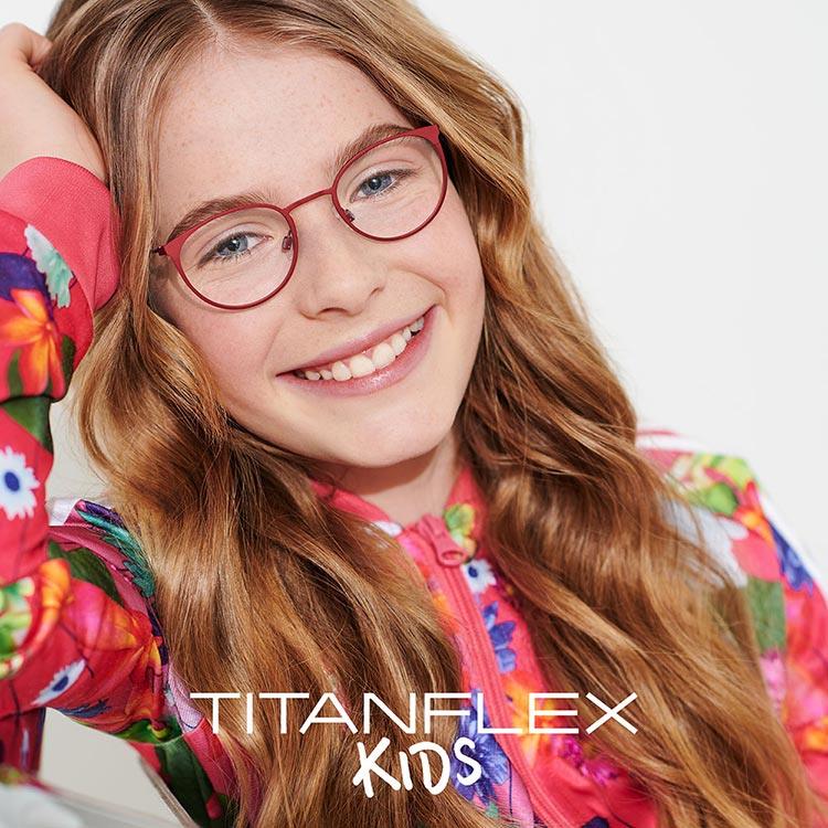 【TITANFLEX Kids】德國超彈性鈦金屬兒童眼鏡框 830113 （共四色） - 櫻桃紅(50)-46