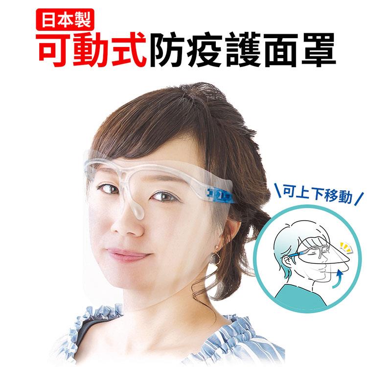 （4入1包）日本製防疫防護面罩 可動式 透明