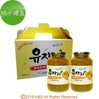 《 柚和美》韓國蜂蜜生柚子茶禮盒（1kg/2入）
