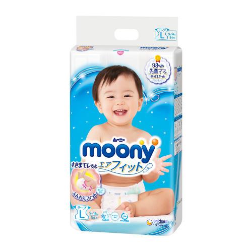 【箱購】moony紙尿褲 （L）54片x 4包
