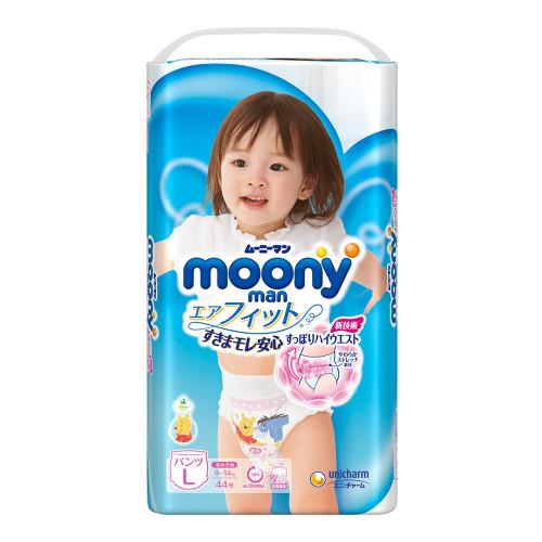 【箱購】moony超薄紙尿褲女用 （L）44片x 4包