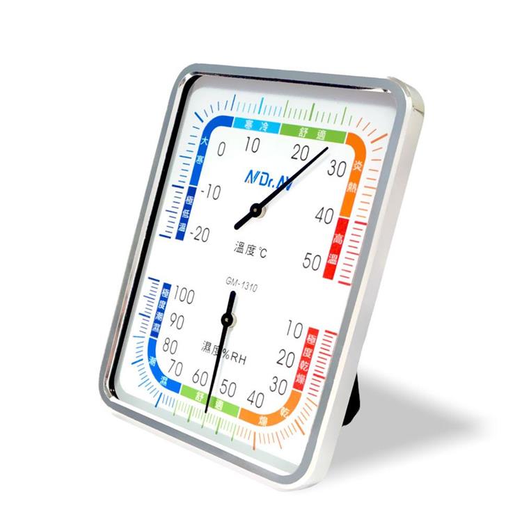 （2入組） ND 方型超大面板 指針式6段彩色溫濕度計 GM－1310