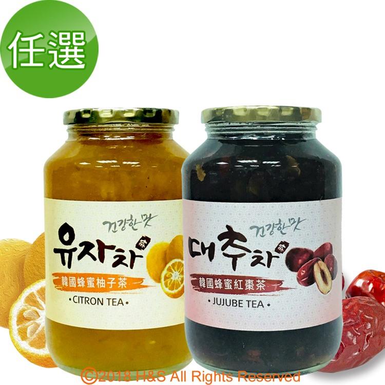 《柚和美》韓國蜂蜜茶任選（1kg）2入 - 檸檬茶(1kg)