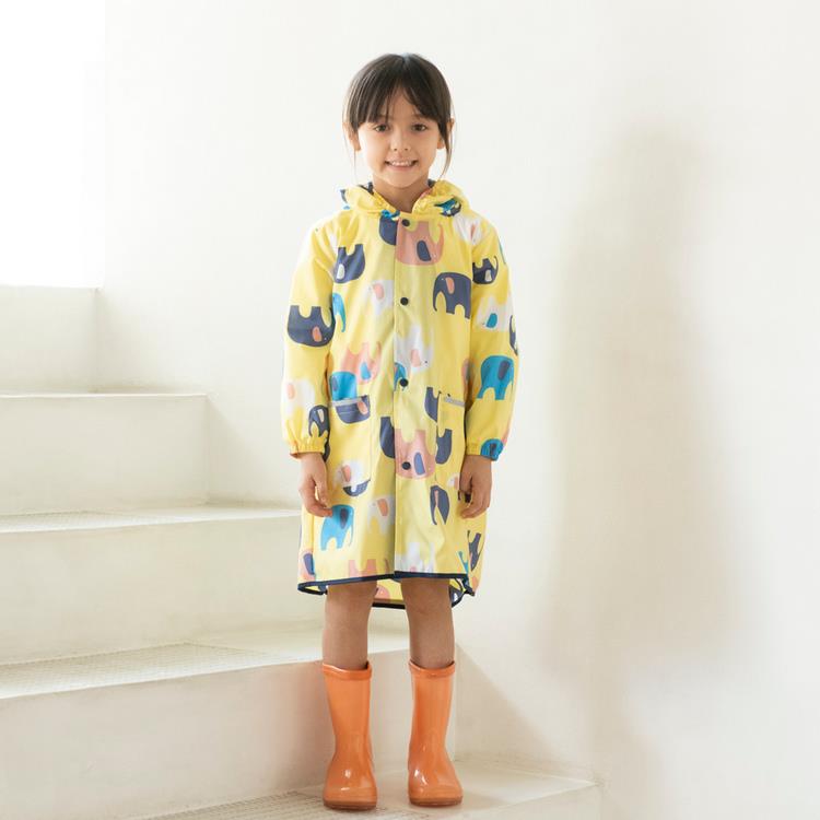 日本Wpc. 頑皮象M 空氣感兒童雨衣/防水外套 附收納袋（95－120cm）