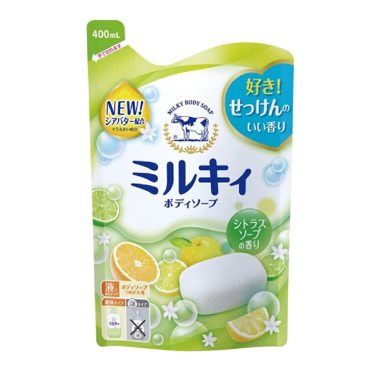 牛乳石鹼 Milky牛乳精華沐浴乳補充柚子400ml《日藥本舖》