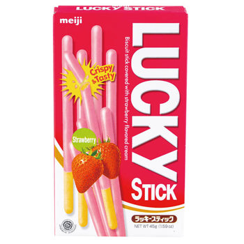 明治 Lucky草莓棒45g《日藥本舖》