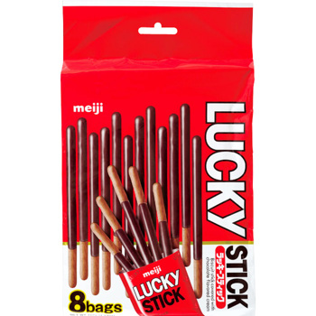 明治 Lucky雙層巧克力棒-家庭號120g《日藥本舖》
