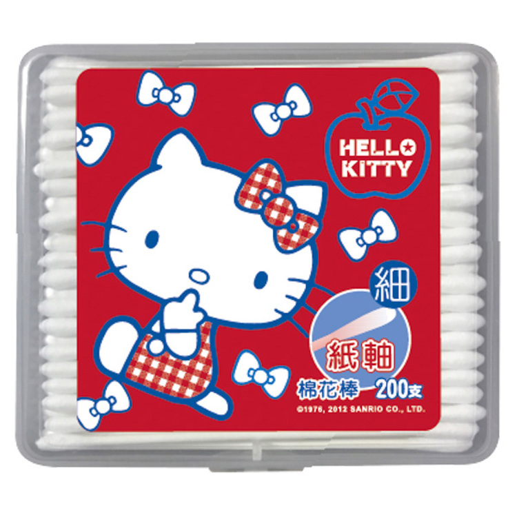 Hello Kitty 細紙軸棉棒200入《日藥本舖》
