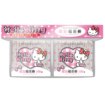 Hello Kitty 螺旋塑棉補充包100入x6《日藥本舖》