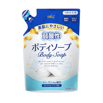 WINS 弱酸性沐浴乳補充包400ml-皂香《日藥本舖》