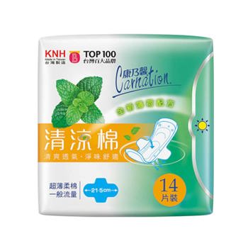 康乃馨 清涼棉衛生棉一般量21.5cm14片《日藥本舖》