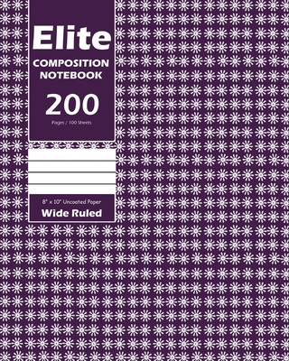 Elite Composition Notebook, Wide Ruled 8 x 10 Inch, Large 100 Sheet, Purple Cover