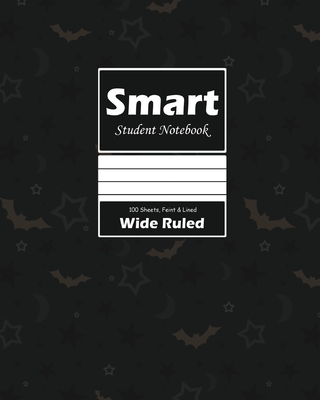 Smart Student Notebook, Wide Ruled 8 x 10 Inch, Grade School, Large 100 Sheet, Black Cover