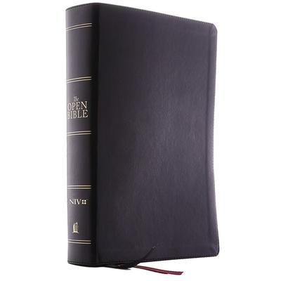 The Niv, Open Bible, Leathersoft, Black, Red Letter Edition, Comfort Print