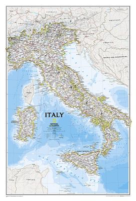 National Geographic: Italy Classic Wall Map - Laminated (23.25 X 34.25 Inches) | 拾書所