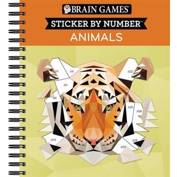 Brain Games - Sticker by Number: Animals - 2 Books in 1 (Geometric Stickers)