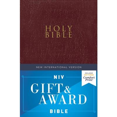 Niv, Gift and Award Bible, Leather-Look, Burgundy, Red Letter Edition, Comfort Print