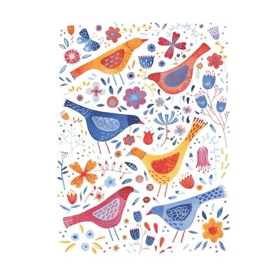 NotesA Blank Ukulele Tab Music Notebook with Watercolor Birds in a Garden Cover Art