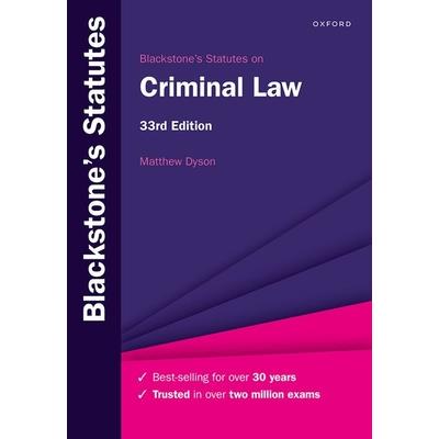 Blackstone’s Statutes on Criminal Law
