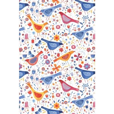 NotesA Blank Ukulele Tab Music Notebook with Watercolor Birds in a Garden Pattern Cover Ar